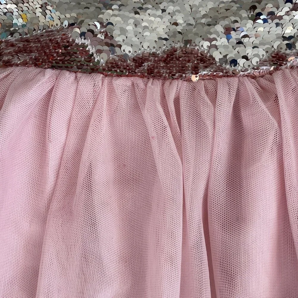 The Children's Place Girls' Pretty flip Sequin Top Tulle Bottom Dress - Picture 4 of 6